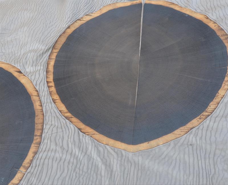 ק.ד פורניר, עץ אלון, חצי לוג עץ אלון שחור מעושן 1 מ